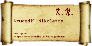 Krucsó Nikoletta névjegykártya