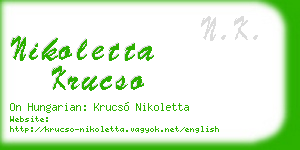 nikoletta krucso business card