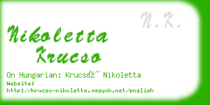 nikoletta krucso business card